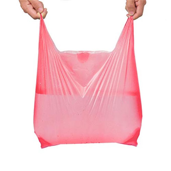 LazyMe T Shirt Bags, Plastic Grocery Bags with Handles in Bulk for Shopping and Restaurant, Bolsas De Plastico Para Negocio, 12 x 20 Inches (Red 50 Pcs, Green 50 Pcs) - Image 3