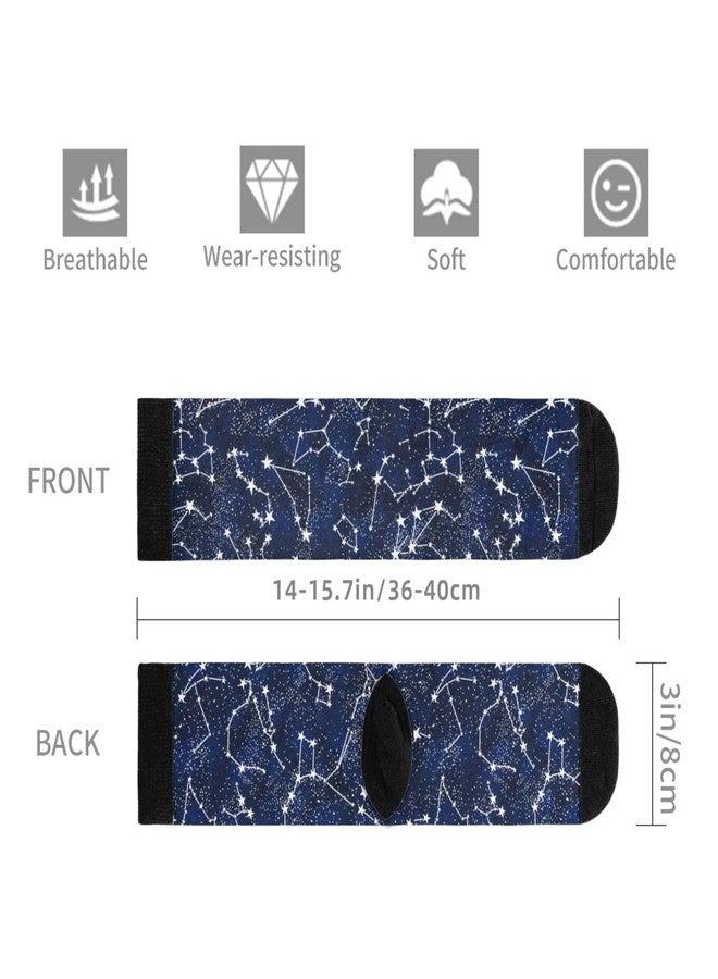 MOLIAN Unisex Fun Novelty Crazy Crew Socks Glow In The Dark Constellations Dress Socks - Image 5