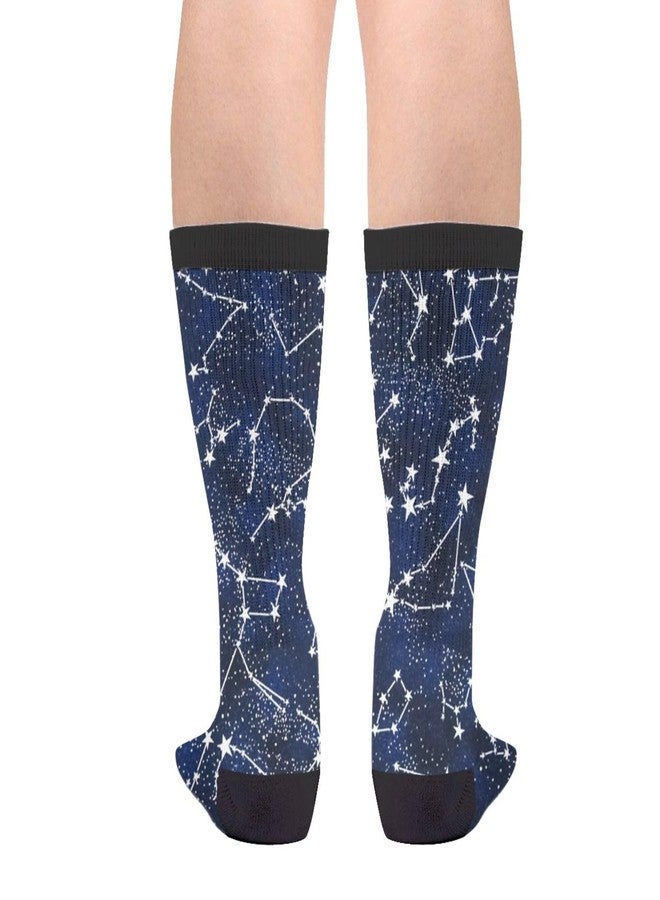 MOLIAN Unisex Fun Novelty Crazy Crew Socks Glow In The Dark Constellations Dress Socks - Image 2