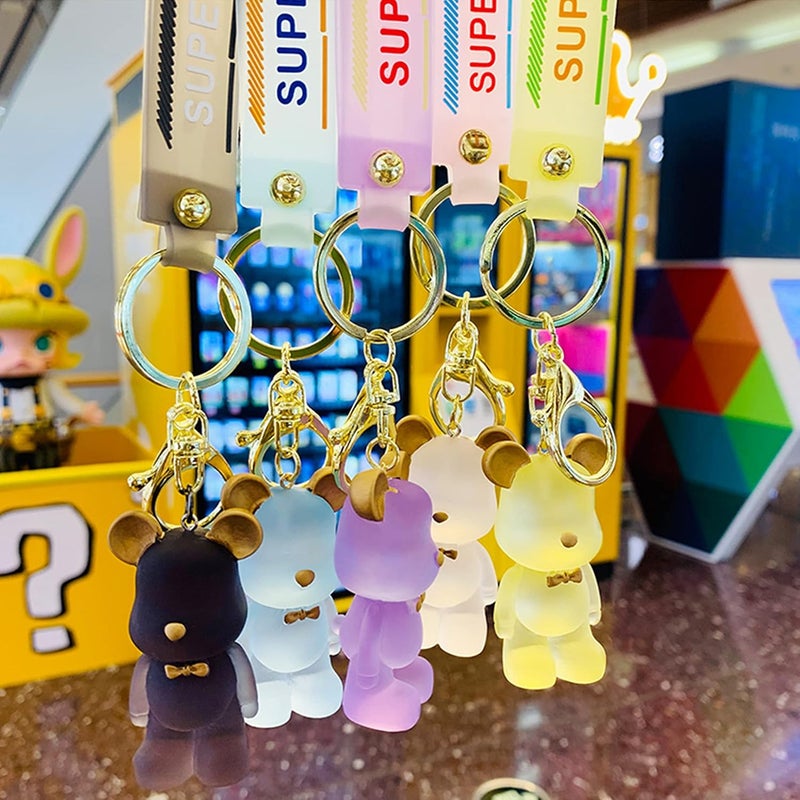 Zikra Adorable Cute Pink Bear Keychain - 1Pcs Key Ring Accessories for Women & Girls, Ideal for Car Keys, Handbags, Backpacks & Wallets, Charming Keychain Bracelet - Image 4