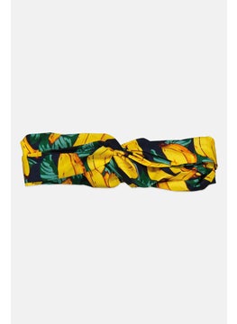 Lefties Women Allover Print Elastic Headwraps, Yellow Combo  - Image 1
