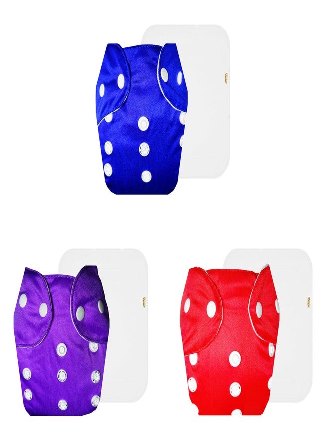 Dumbledo Lite Cloth Diaper with Cotton Insert (Pack of 3) | Dry Feel and Comfortable | Reusable & Washable | Easy to Clean | Everyday Diapering Essential | 3 Months - 2 Years | Unisex Baby - Image 1