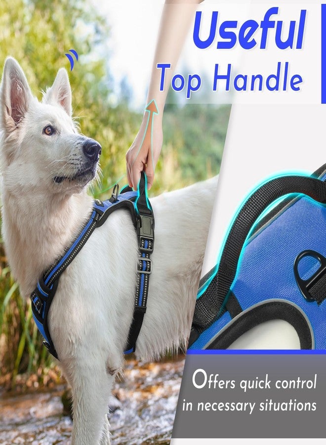 Eagloo Dog Harness Small Sized Dog, No Pull Service Vest with Reflective Strips and Control Handle, Adjustable and Comfortable for Walking, No Choke Pet Harness with 2 Metal Rings, Blue, S - Image 5