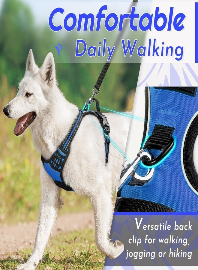 Eagloo Dog Harness Small Sized Dog, No Pull Service Vest with Reflective Strips and Control Handle, Adjustable and Comfortable for Walking, No Choke Pet Harness with 2 Metal Rings, Blue, S - Image 4