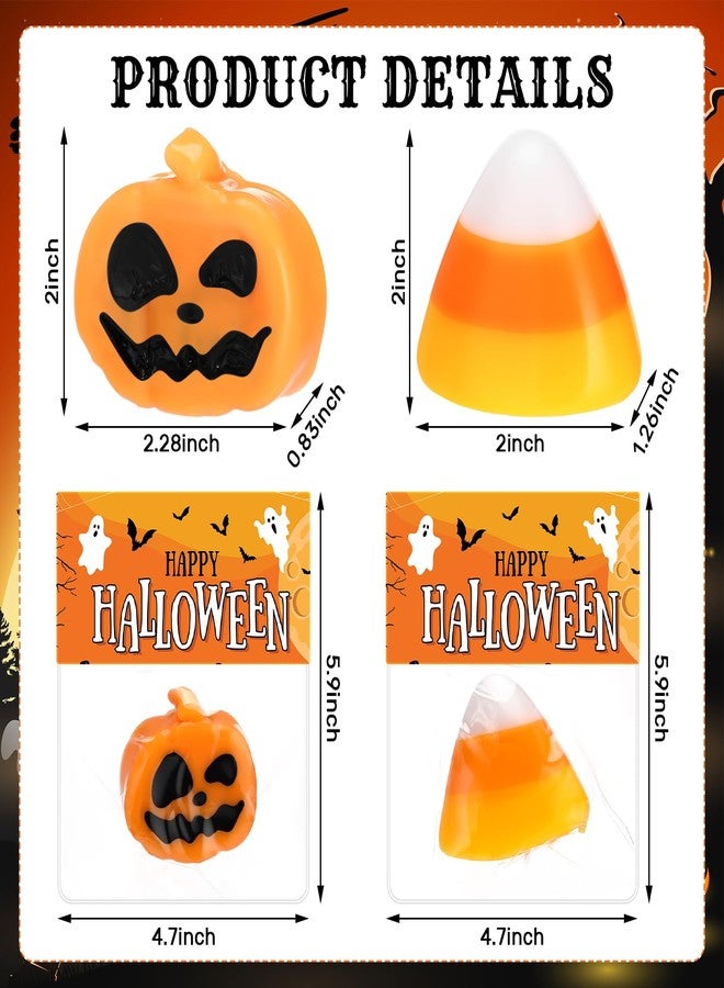 Arrowbash 12 Pcs Halloween Stress Relief Toys Candy Corn & Pumpkin Sticky Soft Squeeze Ball 2.2" for Kids Halloween Party Favors and Non-Candy Trick or Treat Supplies, Kids Adults Birthday Gifts - Image 2