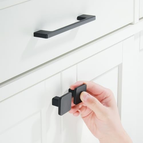 TUNNY 10 Pack Classic Cabinet Handles-5"/128mm Screw Spacing Matte Black Furniture Hardware Handles for Kitchen Cabinets Bedroom Cabinet Pull - Image 4