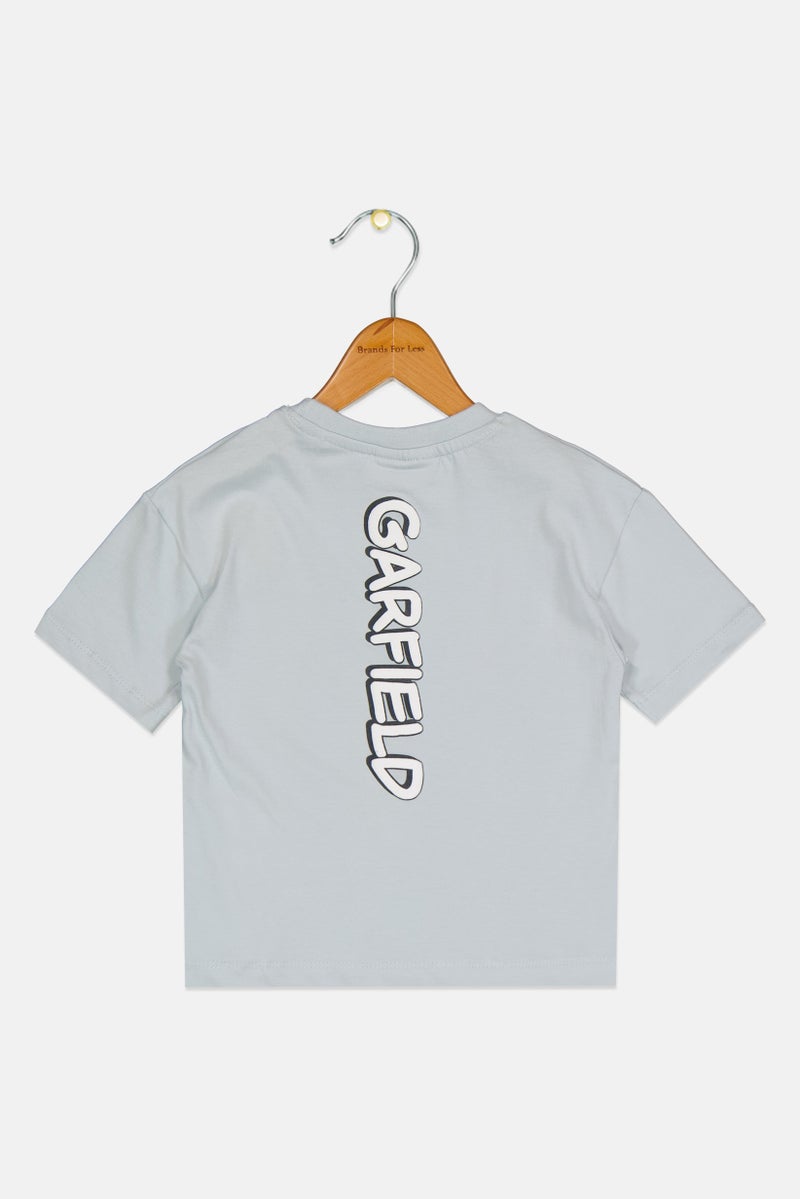 nickelodeon Toddlers Boy Crew Neck Short Sleeve Garfield T-Shirt, Grey - Image 2