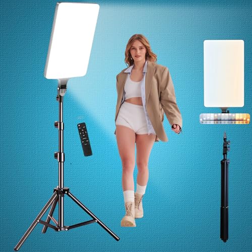 ADZOY RL-19 LED Video Bi-Colors Light Kit, 2700-7500K Dimmable Photography Lighting with Remote and 84 inches Stand, CRI 96+ Studio Lights for YouTube, Game Streaming, Video Photography - Image 1