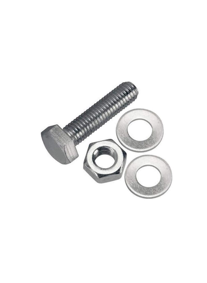 Generic 12 pcs Hex Head Screw Bolts Nuts & Washers Fully Thread GI Plain Finish Bolt Set. (16, 40MM)  - Image 3