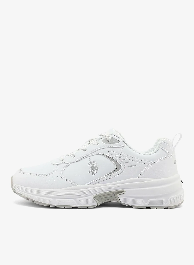 U.S. Polo Assn. white Women's White Low-Top Sneakers - Chunky Outsole With Foam Padding, Minimalist Lace-Up Design for Women | Best Price UAE