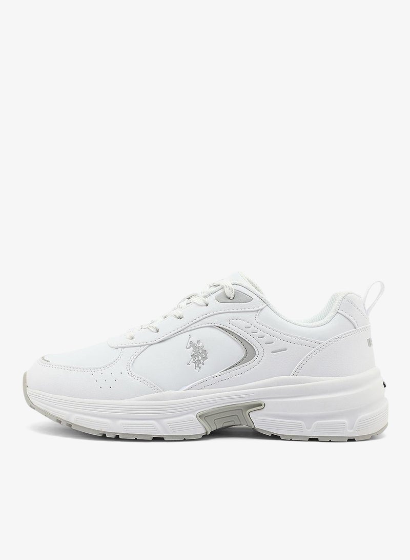 U.S. Polo Assn. Women's White Low-Top Sneakers - Chunky Outsole With Foam Padding, Minimalist Lace-Up Design - Image 2