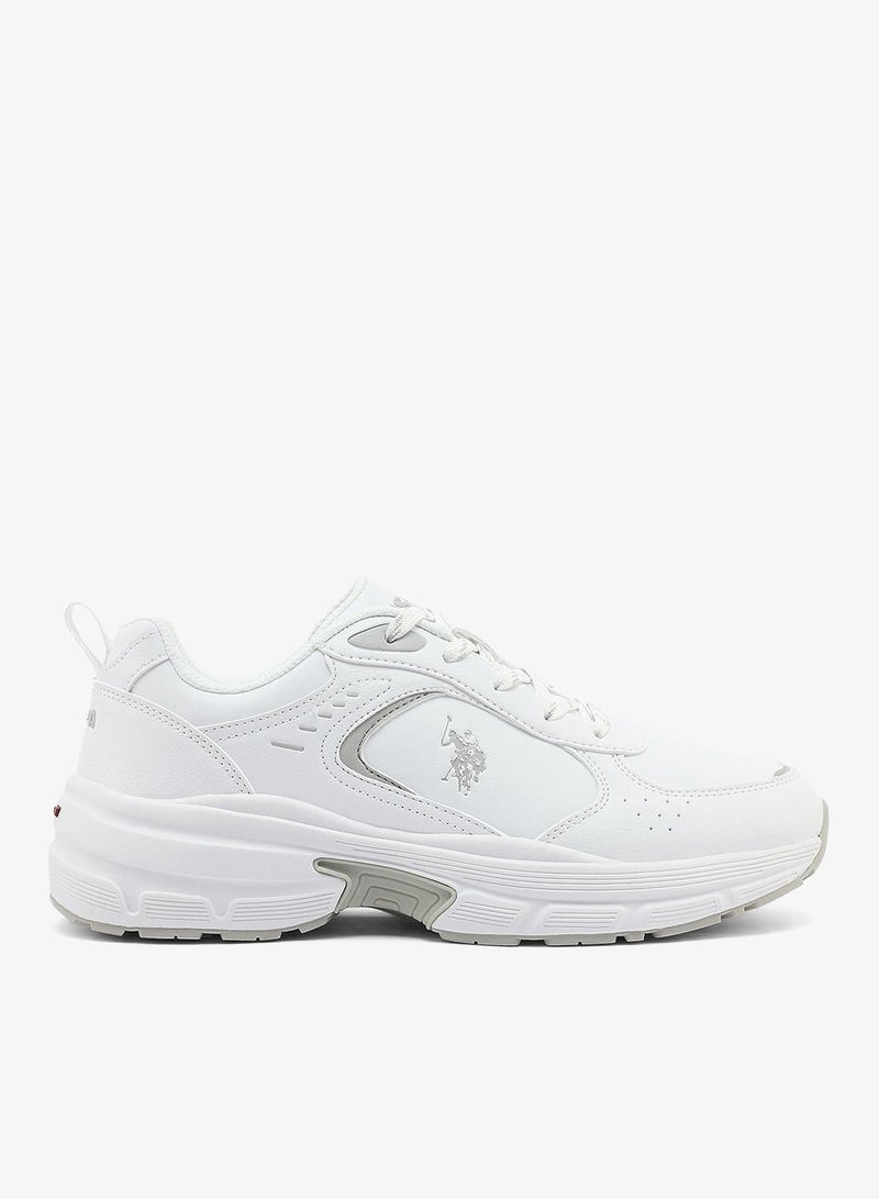 U.S. Polo Assn. Women's White Low-Top Sneakers - Chunky Outsole With Foam Padding, Minimalist Lace-Up Design - Image 1