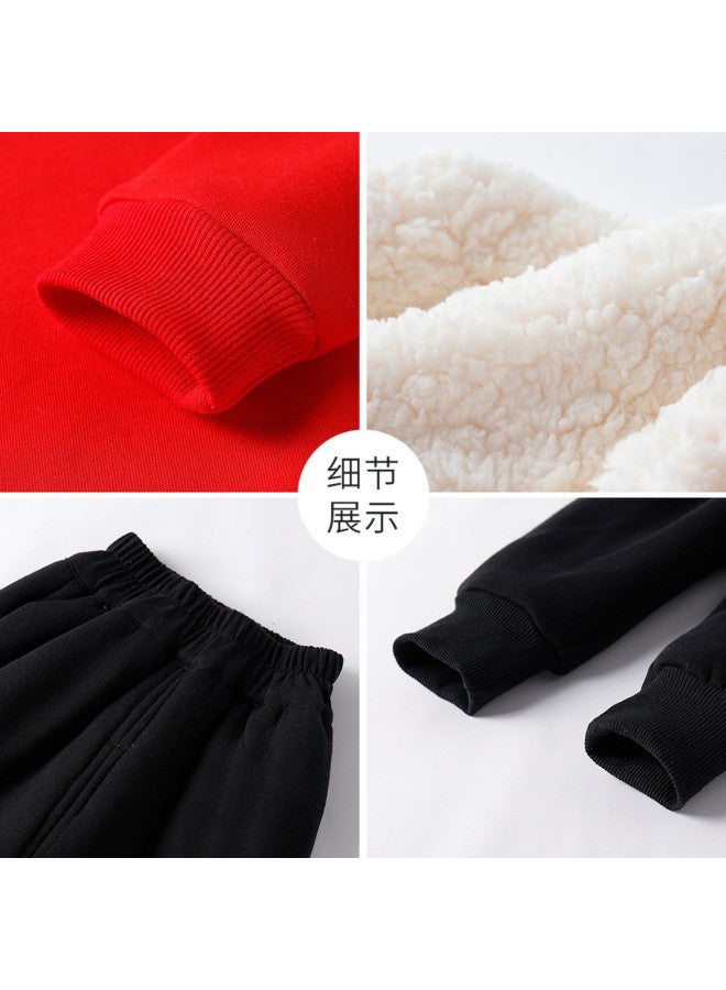 YISHUANGER Baby Jacket Fleece Sweatshirt Top Boys Baby Set Hooded Chinese New Year Outfit Excavator New Year Warm Autumn Winter - Image 4