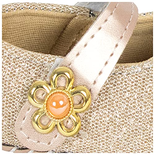 Neska Moda Set of 2 Pair 0 To 6 Months Baby Girls Synthetic Leather Baby Sandal Booties (Pink, Gold) -BT914andBT915 - Image 4