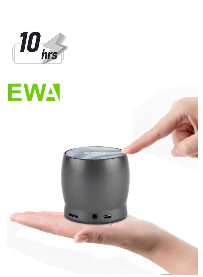 EWA مكبر صوت بلوتوث محمول صغير EWA A150 لاسلكي هاي فاي ستيريو مع صوت جهير قوي صندوق موسيقى معدني مع مضخم صوت، يدعم بطاقة ميكرو SD ومدخل 3.5 مم (رمادي داكن) - Image 1