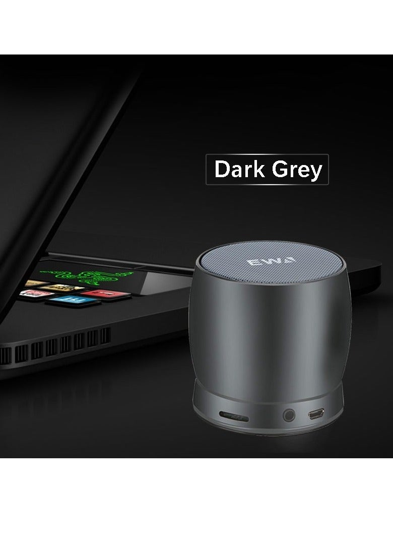 EWA مكبر صوت بلوتوث محمول صغير EWA A150 لاسلكي هاي فاي ستيريو مع صوت جهير قوي صندوق موسيقى معدني مع مضخم صوت، يدعم بطاقة ميكرو SD ومدخل 3.5 مم (رمادي داكن) - Image 2