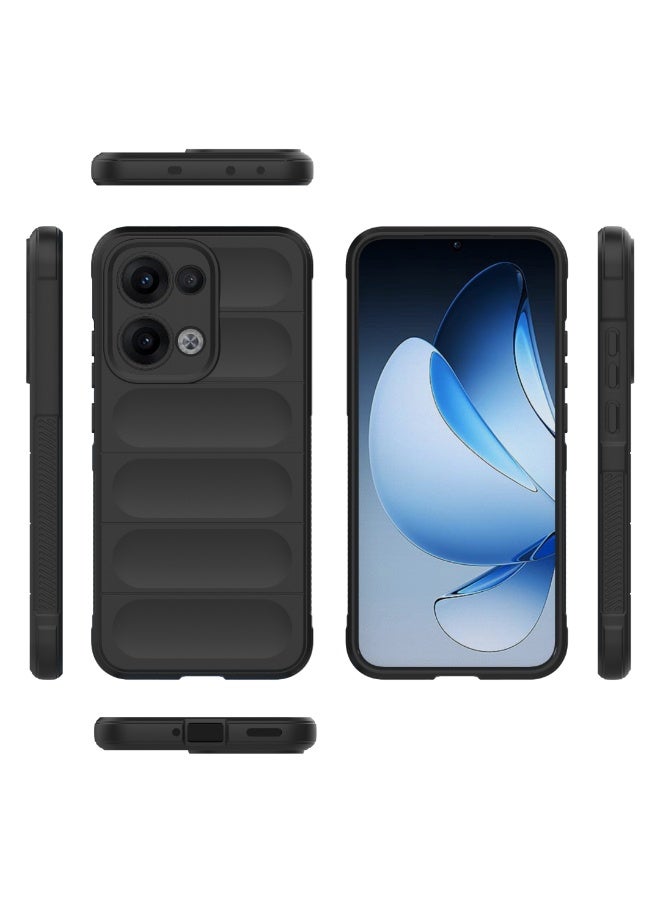 Case For Oppo Reno 13 5G   , - Shockproof Brushed Protection Cover - Heavy Duty Case With Ultra Protection For Camera Slip-Resistant - Black - Image 3