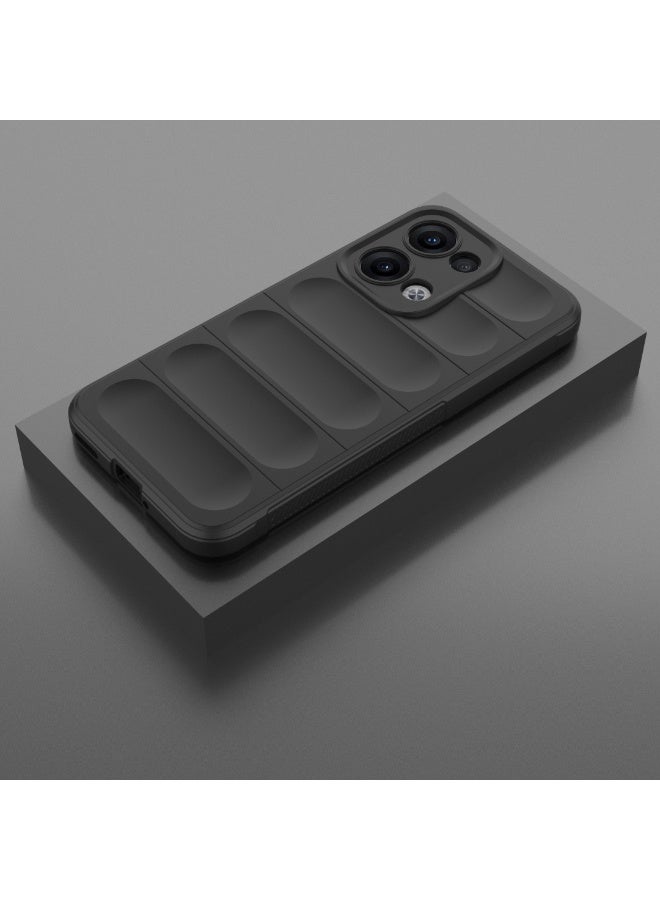 Case For Oppo Reno 13 5G   , - Shockproof Brushed Protection Cover - Heavy Duty Case With Ultra Protection For Camera Slip-Resistant - Black - Image 4