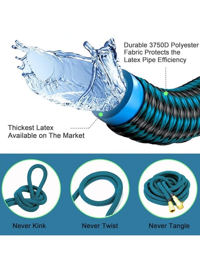 RUIXZSS 50 ft Expandable Garden Hose with 10 Function Nozzle Sprayer, Lightweight Flexible Water Hose with Durable Collapsible Latex Core & Solid Brass Fittings - Image 2