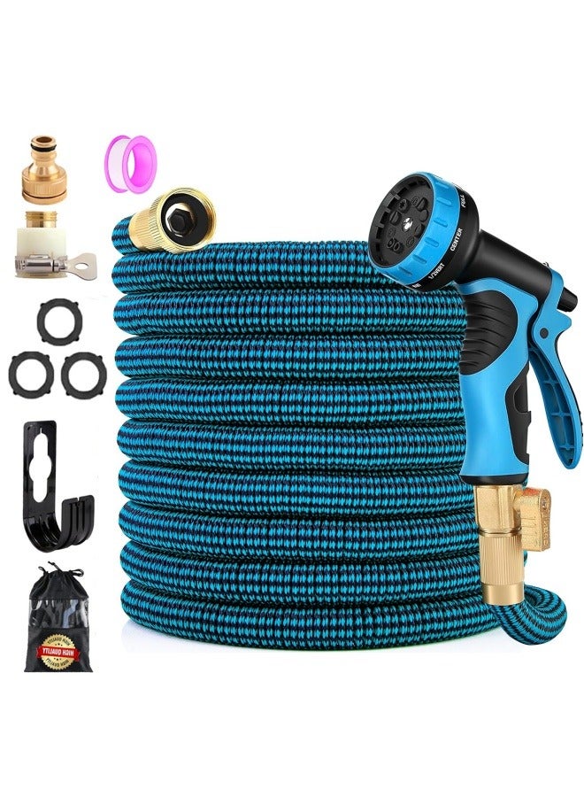 RUIXZSS 50 ft Expandable Garden Hose with 10 Function Nozzle Sprayer, Lightweight Flexible Water Hose with Durable Collapsible Latex Core & Solid Brass Fittings - Image 1