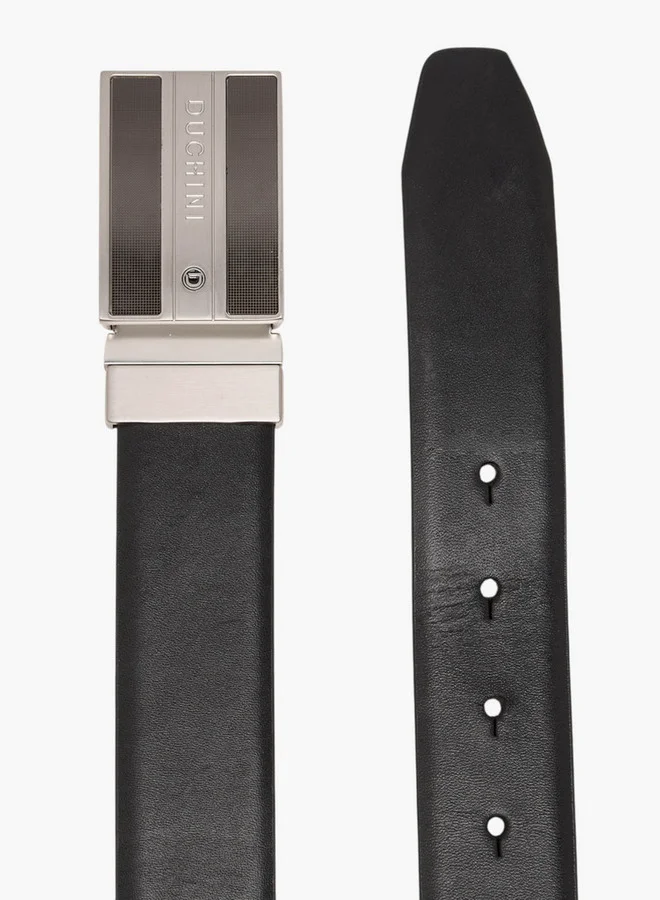 DUCHINI BLACK Solid Belt with Auto Lock Buckle Closure for Men | Best Price UAE