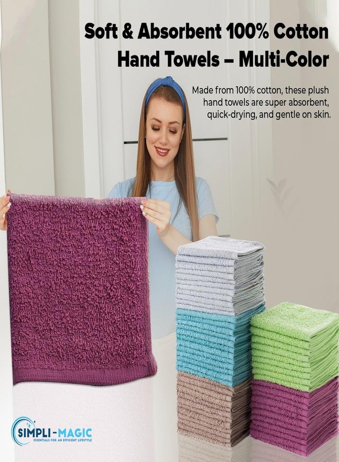 Simpli-Magic Cotton Wash Cloths 12"x12" (50 Pack) - Highly Absorbent Soft Towels for Bathroom - Commercial Terry Washcloth for Face, Hand, Bath, Kitchen, Gym & Hotel (Multicolor) - Image 4