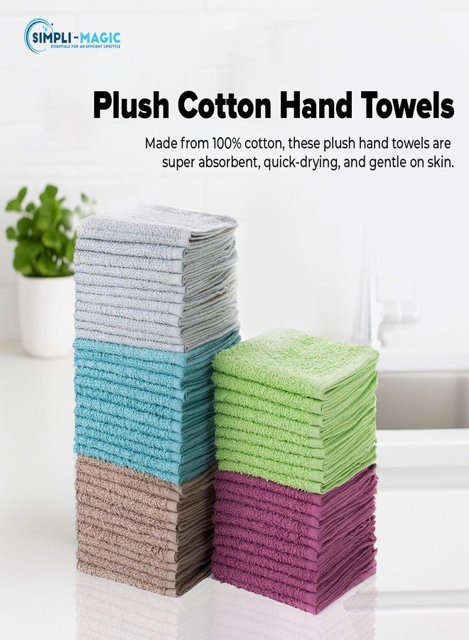 Simpli-Magic Cotton Wash Cloths 12"x12" (50 Pack) - Highly Absorbent Soft Towels for Bathroom - Commercial Terry Washcloth for Face, Hand, Bath, Kitchen, Gym & Hotel (Multicolor) - Image 2