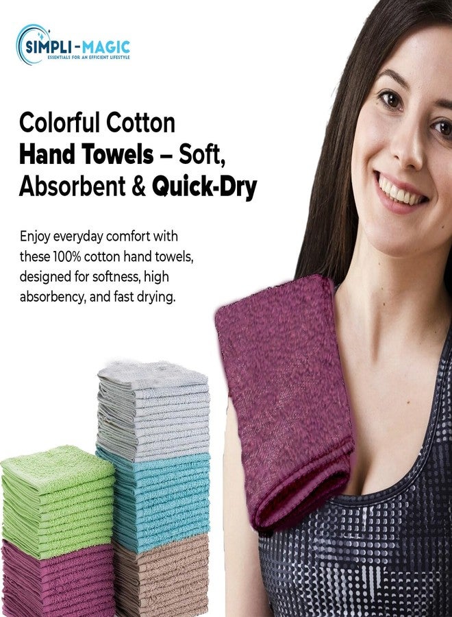 Simpli-Magic Cotton Wash Cloths 12"x12" (50 Pack) - Highly Absorbent Soft Towels for Bathroom - Commercial Terry Washcloth for Face, Hand, Bath, Kitchen, Gym & Hotel (Multicolor) - Image 3