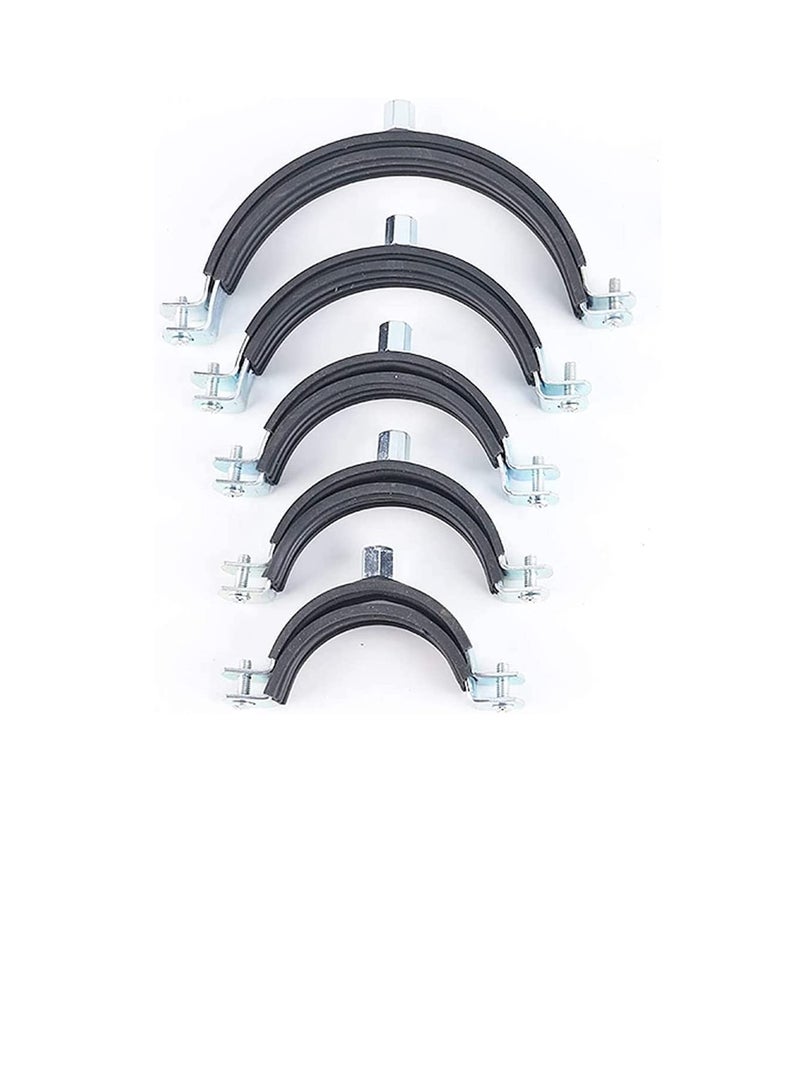 Heavy Duty Adjustable Two-screw Pipe Galvanized Iron (GI) Clamp with Rubber Lined or Unlined for Wall Ceiling Mount Pipe Supports, Split Ring Hanger (3 Inch, Pack of 5)  - Image 2