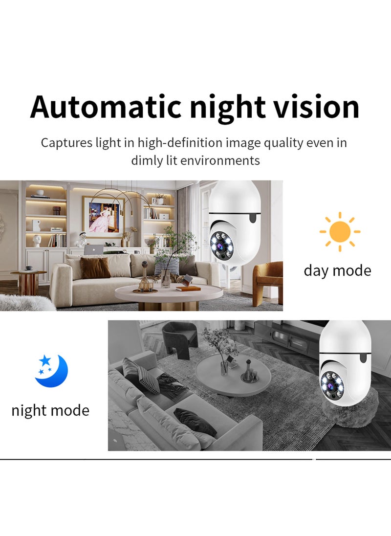 Sharpdo SHARPDO 1080P Light Bulb HD Night Vision Camera, 360-Degree Rotation, WiFi Home Security Monitoring - Image 4