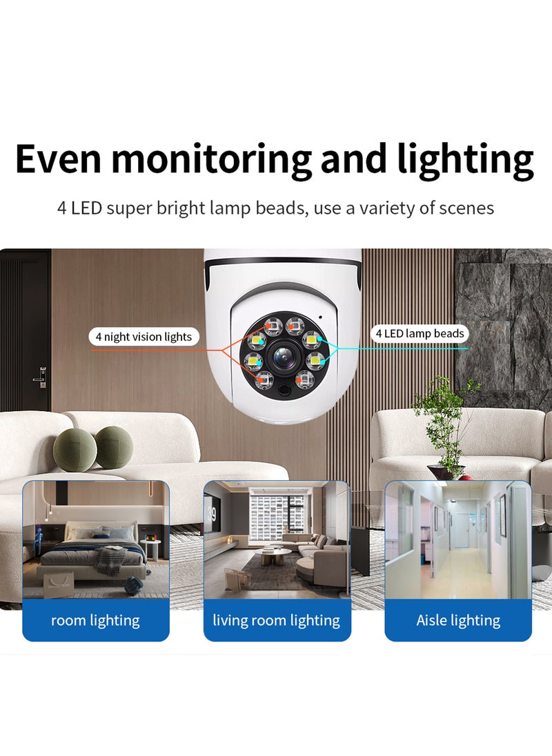 Sharpdo SHARPDO 1080P Light Bulb HD Night Vision Camera, 360-Degree Rotation, WiFi Home Security Monitoring - Image 2