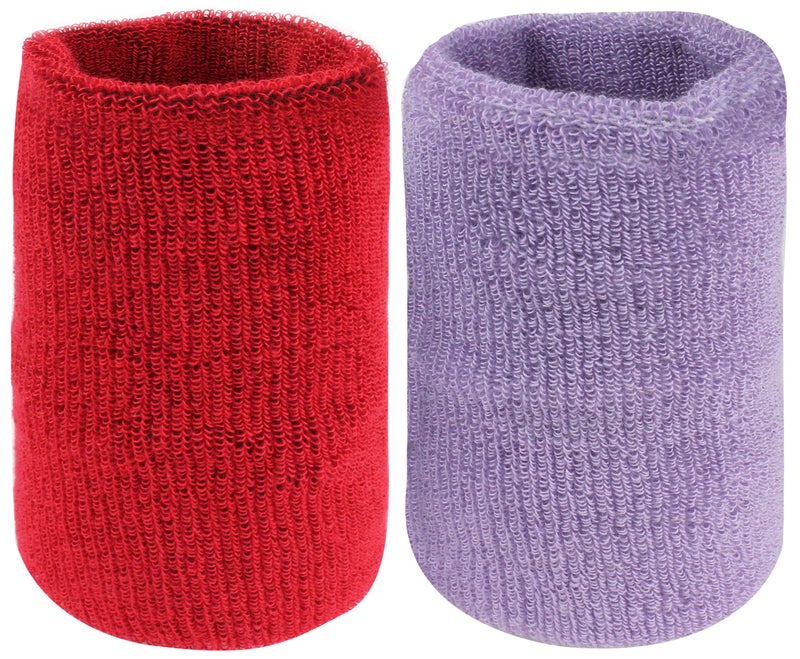 Neska Moda Unisex Maroon and Purple Pack of 2 Cotton Wrist Band - Image 1