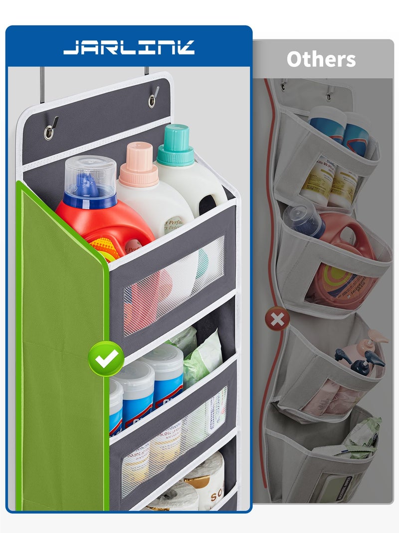 JARLINK 2 Pack Over The Door Organizer, 5 Shelf Door Hanging Organizer with 5 Large Pockets, 44 lbs Weight Capacity Hanging Storage for Bathroom, Bedroom, Nursery, RV, Pantry (Dark Grey) - Image 4