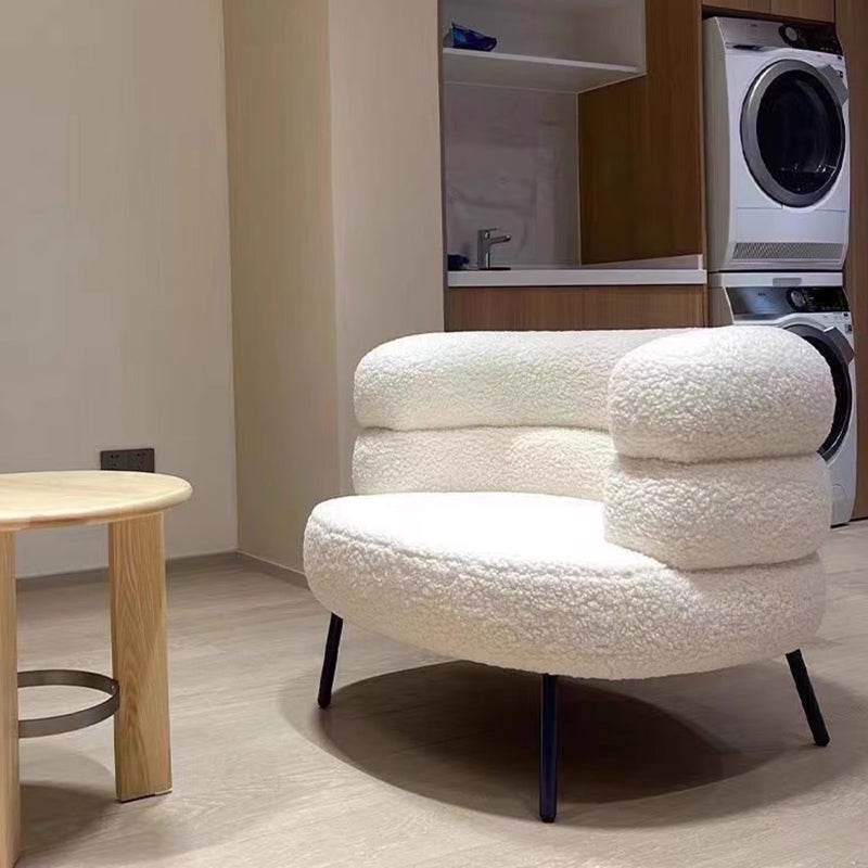 Sharpdo Lazy Sofa Chair, Balcony Leisure Chair, Lambskin Back Chair, Suitable for Living Room and Bedroom - Image 3