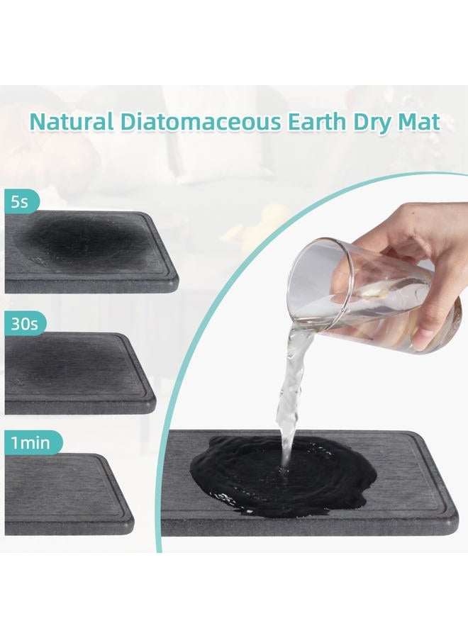 NANAGIFTREE Toothbrush Holders, Bathroom Organizers and Storage with Water Absorbing Diatomite, 6 Slots Bathroom Accessories with Adjustable Toothbrush Hanger for Adult Kids-Black - Image 2