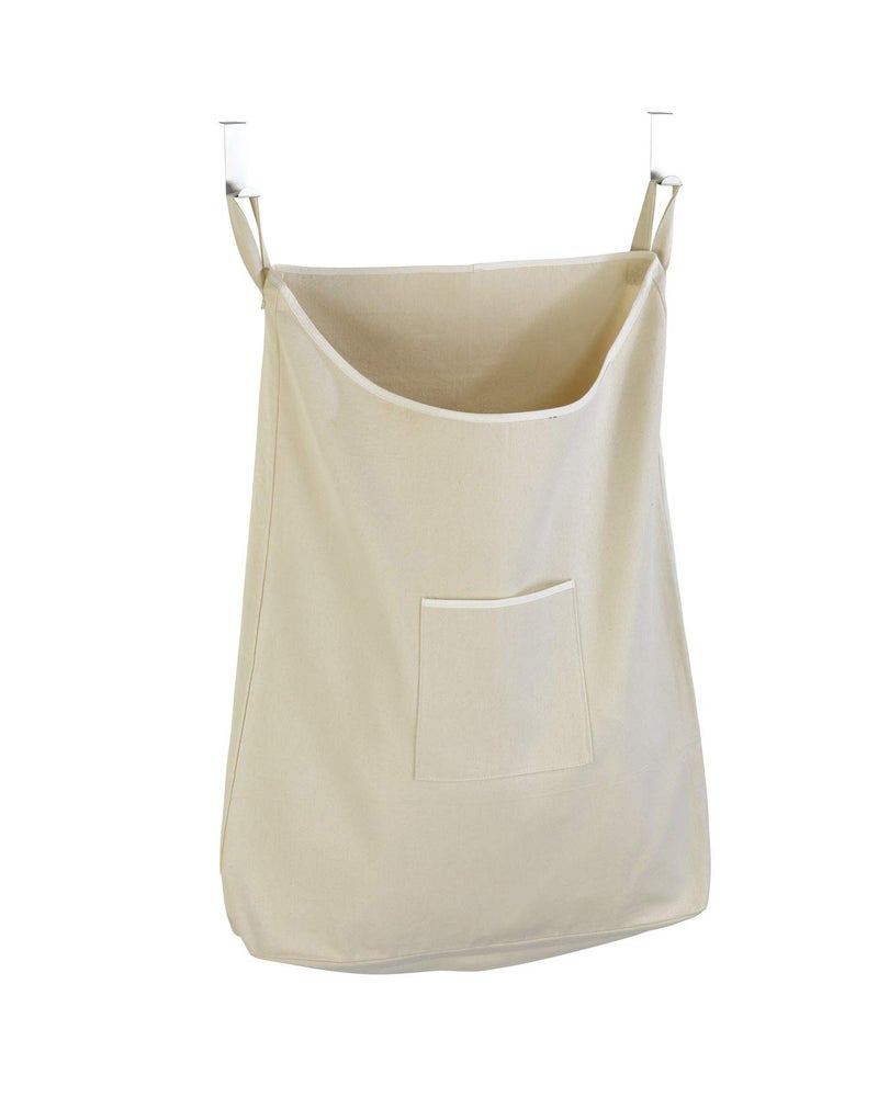 Wenko WENKO Laundry Hamper Bag Hanging Over The Door Basket with Hooks for Bathroom Closet Space Saving Storage Wall mounted 394 x 2047 x 3189 in Beige