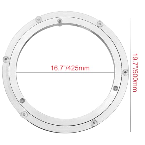 Besimple Aluminium Alloy Turntable Bearing, Heavy Duty Swivel Turntable Lazy Susan Rotating Bearing Turntable Round Dining Table Smooth Swivel Plate Hardware, 20" - Image 2
