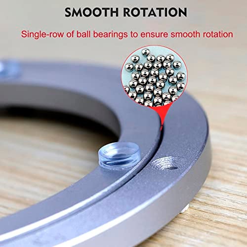 Besimple Aluminium Alloy Turntable Bearing, Heavy Duty Swivel Turntable Lazy Susan Rotating Bearing Turntable Round Dining Table Smooth Swivel Plate Hardware, 20" - Image 5