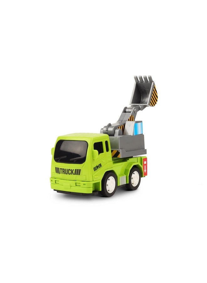 Toy Zone - TOYZONE Friction Powered Mini Truck Series | Made in India | Friction Powered Toy | Unbreakable City Service Truck | Pull Back | Push & Go Crawling Toys (Contruction Vehicle Excavator) - Image 1