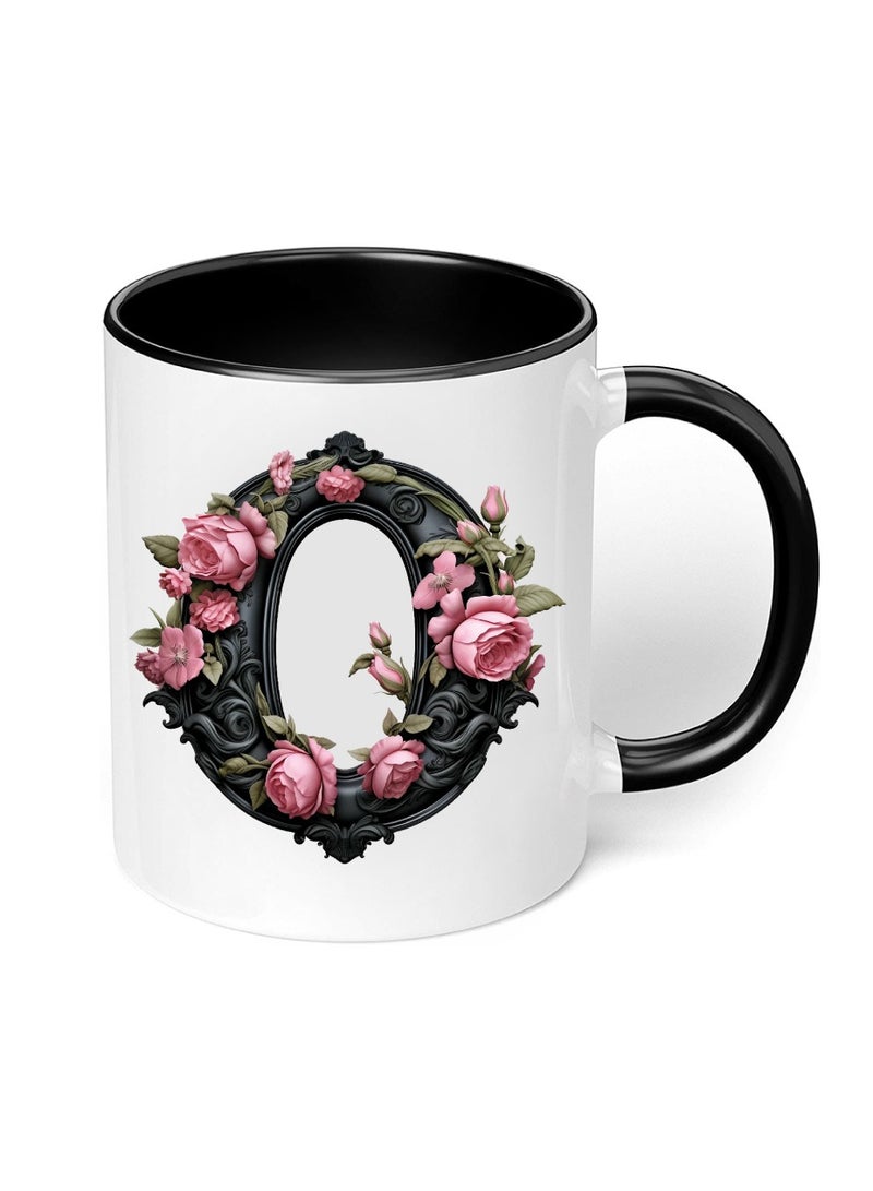 برينت شوب فور مي كوب قهوة سيراميك مبدئي بحروف كبيرة - كوب قهوة أو شاي سيراميك بتصميم منمق مطبوع بلونين - كوب قهوة أو شاي سيراميك 11 أونصة - كوب أسود لامع - هدية شخصية لأفراد العائلة والأصدقاء - Image 5