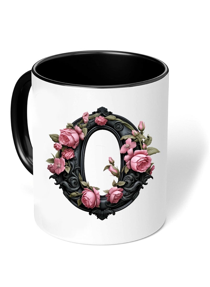 برينت شوب فور مي كوب قهوة سيراميك مبدئي بحروف كبيرة - كوب قهوة أو شاي سيراميك بتصميم منمق مطبوع بلونين - كوب قهوة أو شاي سيراميك 11 أونصة - كوب أسود لامع - هدية شخصية لأفراد العائلة والأصدقاء - Image 3