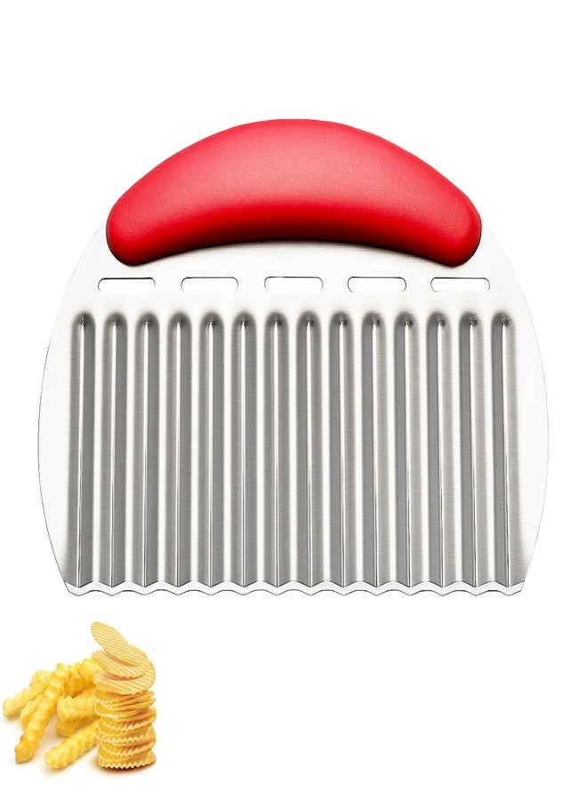 smrtcol Crinkle Cutter Stainless Steel French Fry Cutter for Potato Slicer, Ripple Chips, Salads Effortlessly Cuts Potatoes, Carrots, Cucumbers Perfect for Meal Prep, Holidays & Entertaining (1 Pack) - Image 1