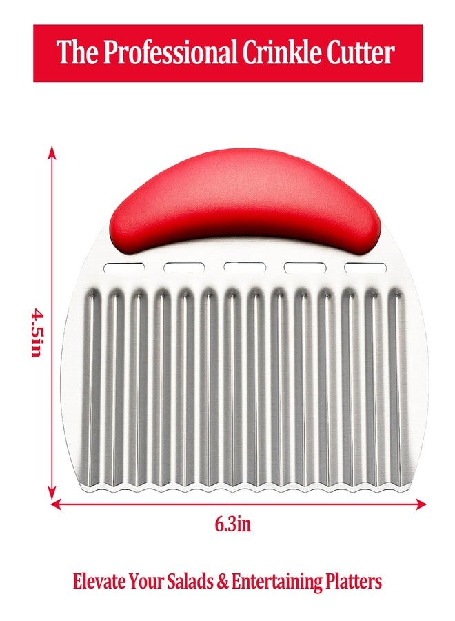 smrtcol Crinkle Cutter Stainless Steel French Fry Cutter for Potato Slicer, Ripple Chips, Salads Effortlessly Cuts Potatoes, Carrots, Cucumbers Perfect for Meal Prep, Holidays & Entertaining (1 Pack) - Image 2