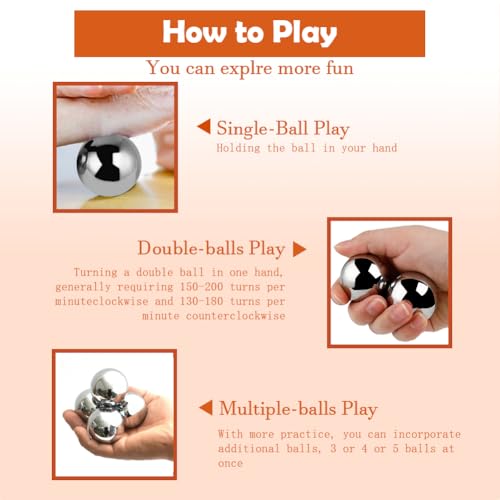 Phaicoilo Chinese Baoding Balls for Hand: 1.38 Inch 0.77lb Meditation Balls for Exercise Stress Balls - Image 3