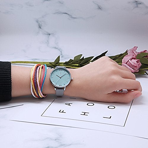 SHENGKE Creative Simplicity Women Watch Genuine Leather Elegant Women Watches Ladies Business Wristwatch(Grey) - Image 2