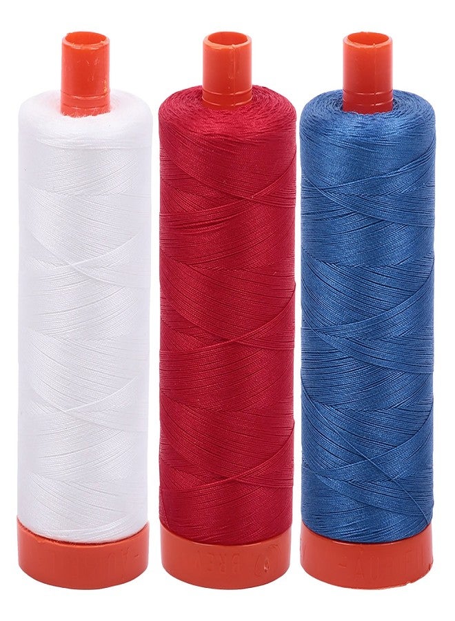 Bundle of Aurifil 50wt Egyptian Cotton Thread, Large 1422 Yard Spools, with and Without Aurifil Empty Thread Case 12 Spool Capacity (3 Spool Bundles, 2021 2250 2730)