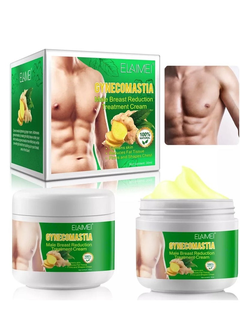 Elaimei - Gynecomastia Tightening Cream Natural Skin Firming Cream with Witch Hazel Ginger Citric Acid Extract Shaping Cream for Chest Body Stomach Tummy Hydrating Cellulite Cream for Men - Image 1