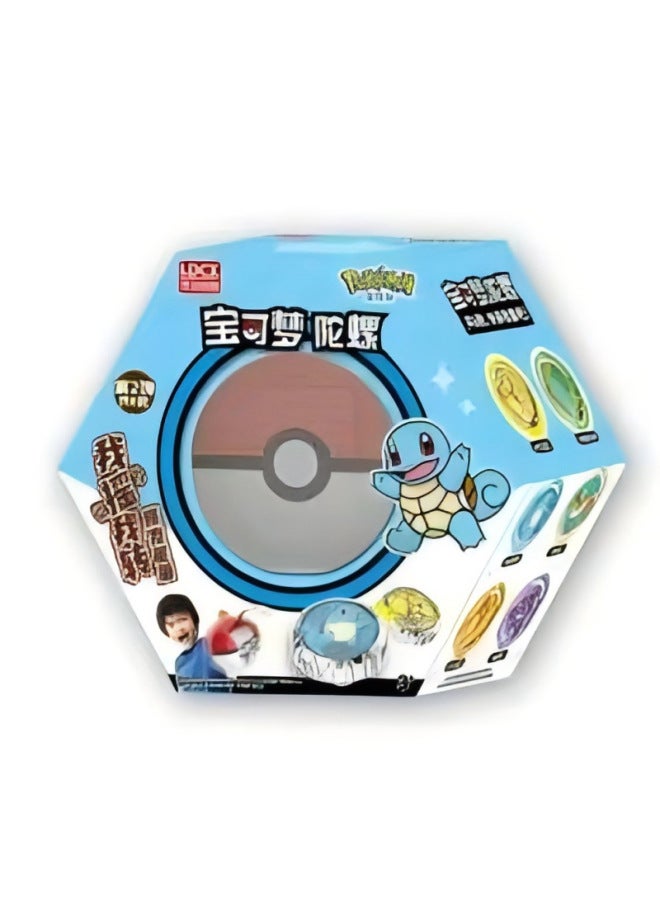 Smart Genuine Baokemeng Children's Toy Surrounding Elf Ball Pikachu Small Fire Dragon Geng Ghost 2nd Play Top-Color:Squirtle - Image 1