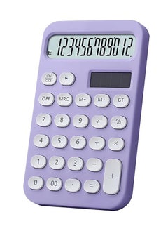 Desk Calculator, Standard Calculator with 12 Digit Large LCD Display, Cute Calculator with Desktop Dual Power Battery and Solar, Aesthetic Calculator for Office, School and Home Use