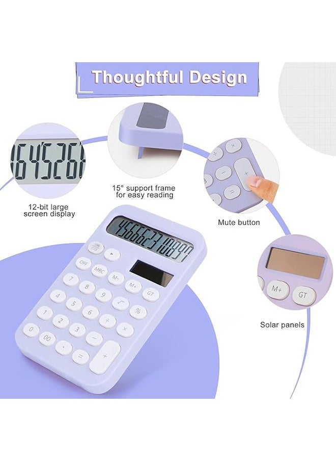Generic - Desk Calculator, Standard Calculator with 12 Digit Large LCD Display, Cute Calculator with Desktop Dual Power Battery and Solar, Aesthetic Calculator for Office, School and Home Use - Image 1